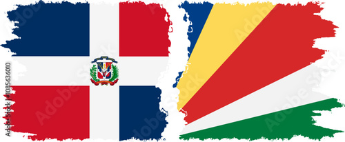 Free Download Seychelles and Dominican Republic grunge flags connection, vector - GFXLoad