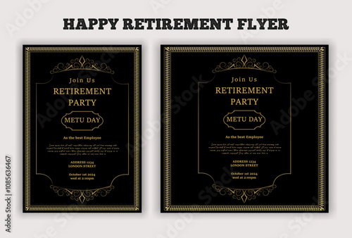 Happy retirement party invitation flyer design 