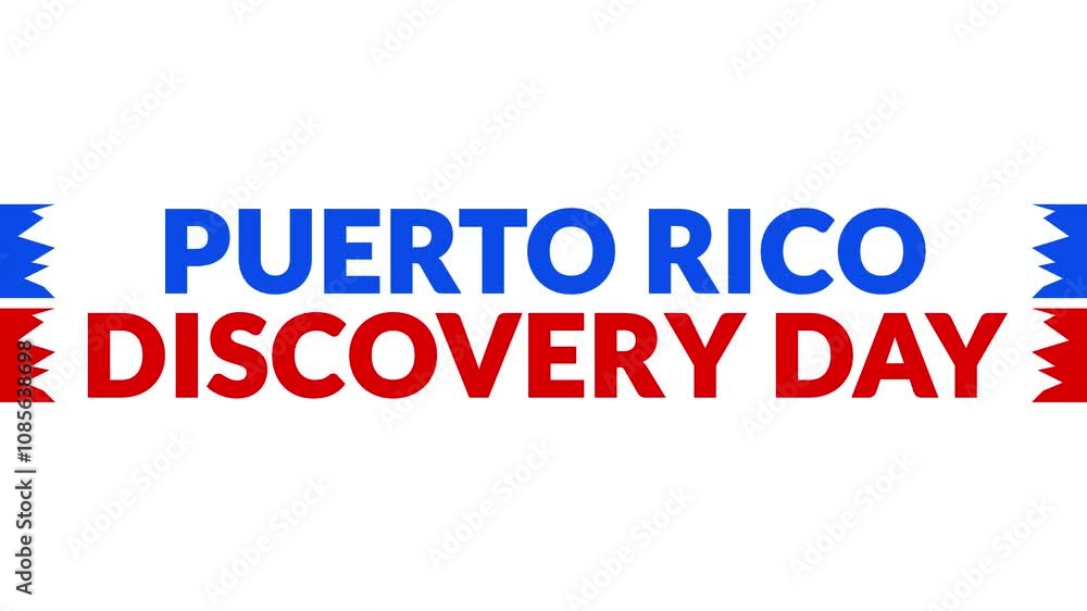 Puerto Rico Discovery Day In and Out text from split line animation on a White background. Which is observed every year in November to celebrate and wish Puerto Rico Discovery Day Puerto Rico Discovery Day In and Out text from split line animation on a White background. Which is observed every year in November to celebrate and wish Puerto Rico Discovery Day