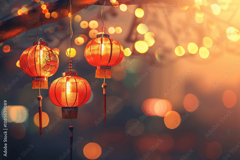Beautiful holiday composition for celebrate chinese festival of lanterns Beautiful holiday composition for celebrate chinese festival of lanterns