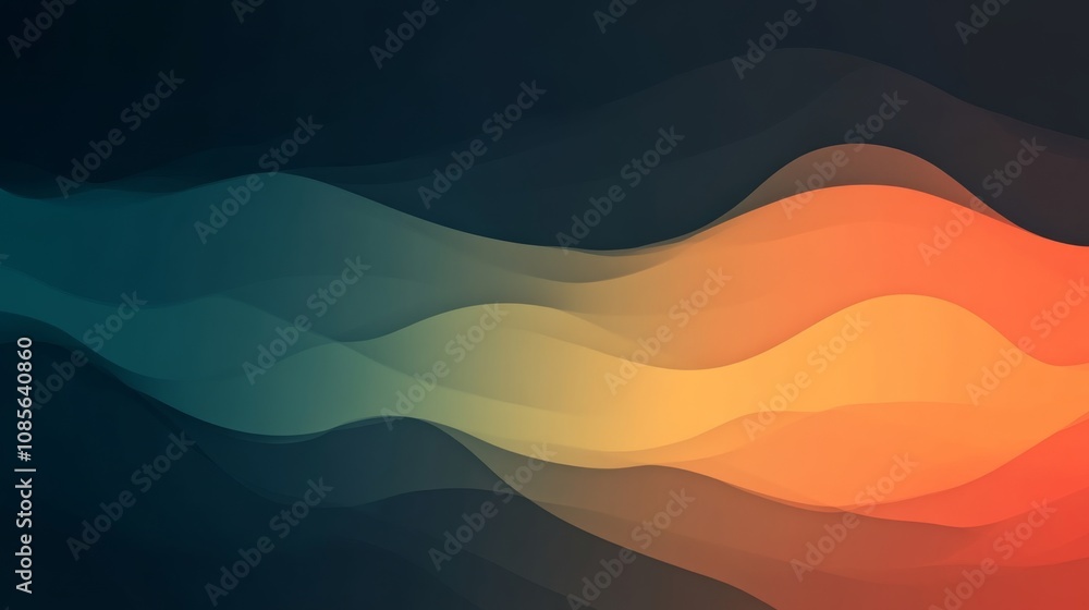 Abstract Wave Pattern with Color Gradient - Digital Art Background Abstract Wave Pattern with Color Gradient - Digital Art Background