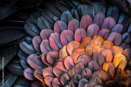 Colorful of bird macaw feathers, exotic nature background and texture
 photo