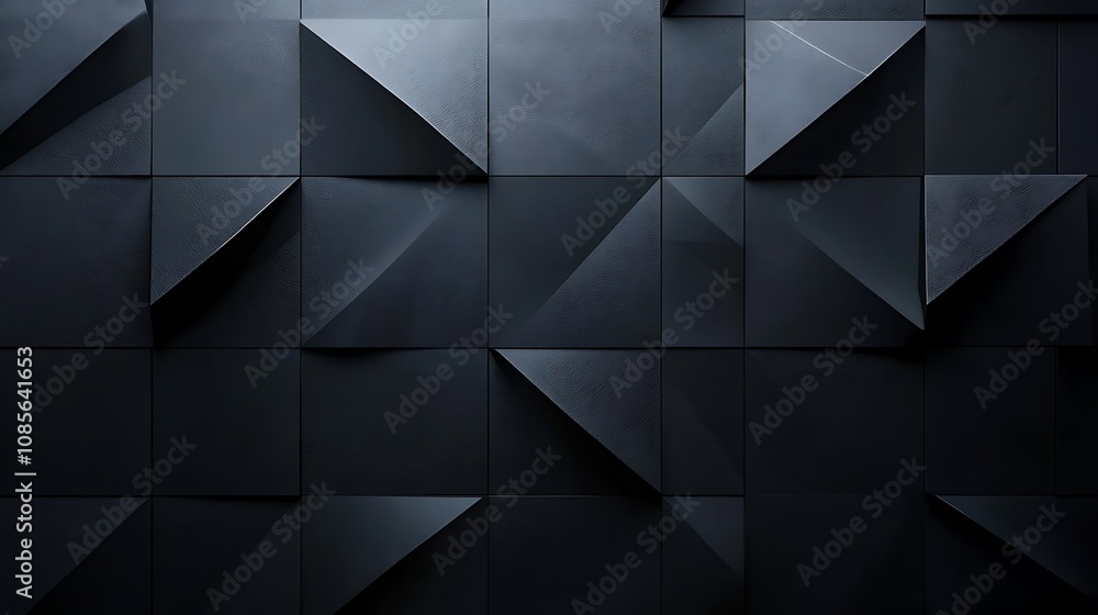 Abstract dark background with a black geometric metallic pattern Abstract dark background with a black geometric metallic pattern
