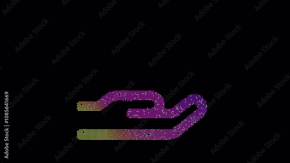 Icon hand holding is made up of LED square shapes that shimmer and flicker. There are black dead diodes. In-Out looped. Alpha BW at the end Icon hand holding is made up of LED square shapes that shimmer and flicker. There are black dead diodes. In-Out looped. Alpha BW at the end