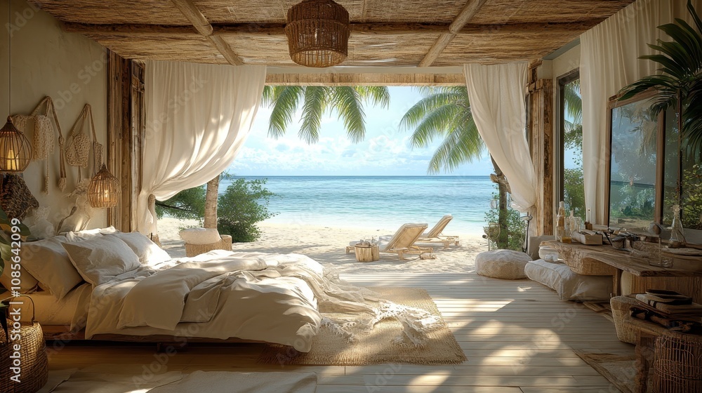 Summer bedroom open to the beach Summer bedroom open to the beach