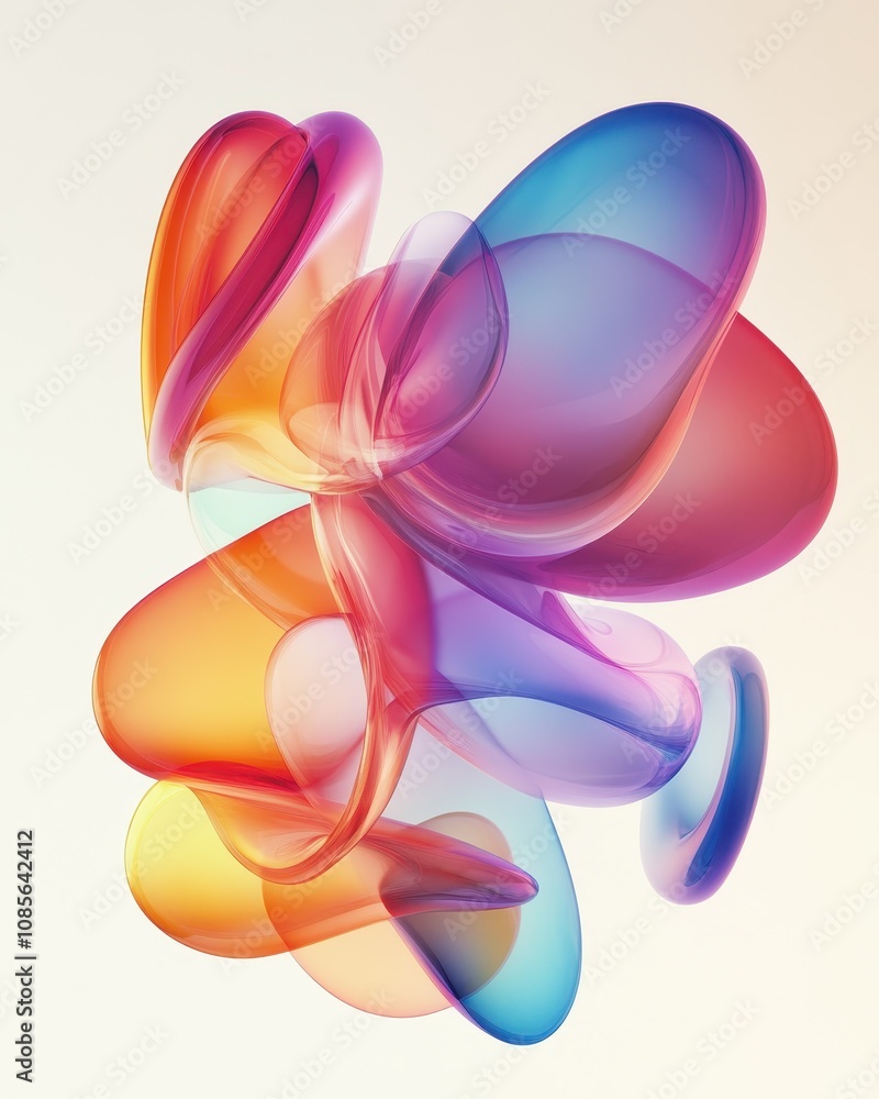 This graphic features a vibrant arrangement of overlapping 3D ellipses in multiple hues against a clean white backdrop This graphic features a vibrant arrangement of overlapping 3D ellipses in multiple hues against a clean white backdrop