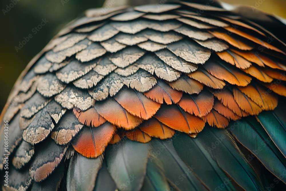 Fototapeta premium Colorful of bird macaw feathers, exotic nature background and texture 