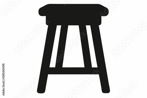 Stool Silhouette,  Bar Stool Icon Vector Design