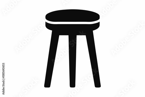 Stool Silhouette,  Bar Stool Icon Vector Design