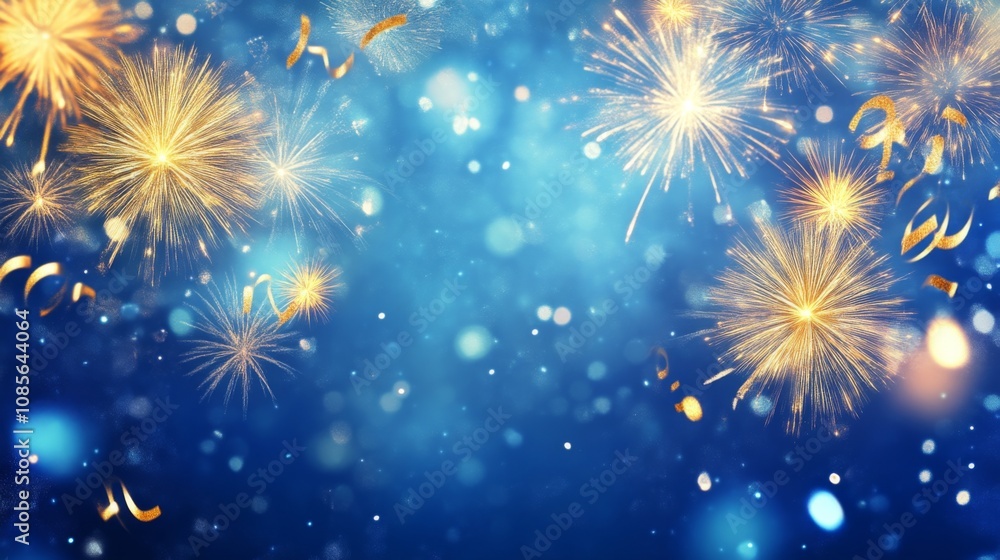 Golden Fireworks Celebration - New Year's Eve Background Golden Fireworks Celebration - New Year's Eve Background