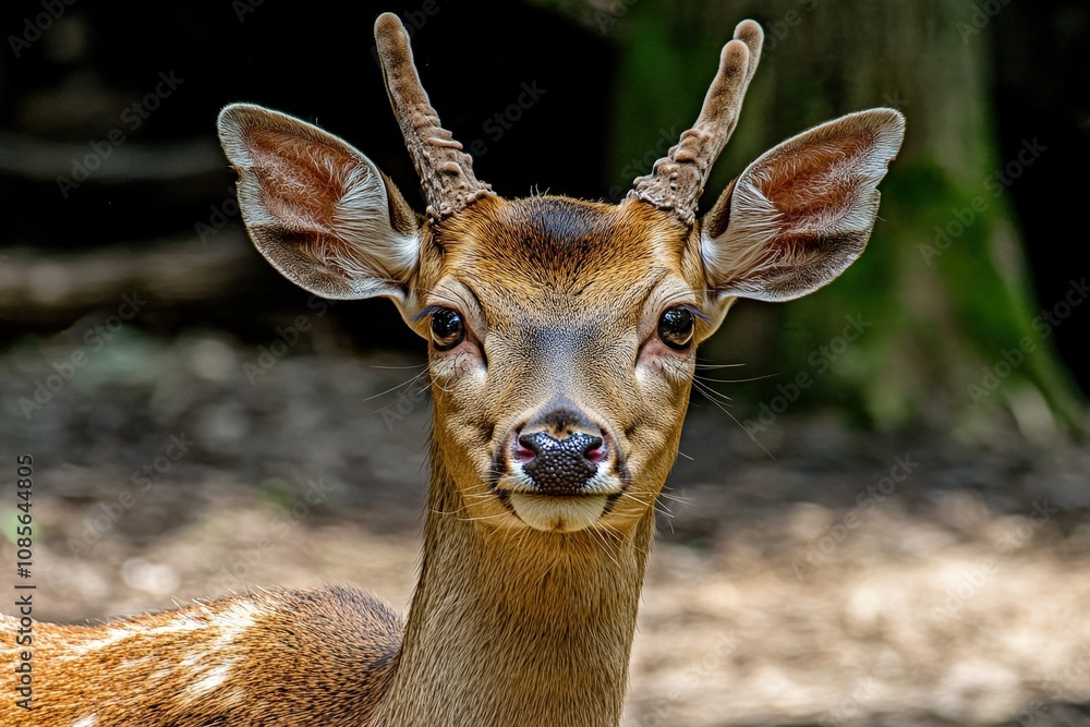 A lone deer grazes in a sun-drenched forest clearing.. Beautiful simple AI generated image A lone deer grazes in a sun-drenched forest clearing.. Beautiful simple AI generated image