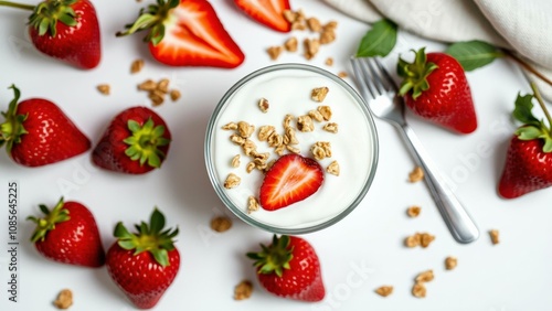 Delightful Strawberry Yogurt Parfait with Granola: Perfect for a Healthy Breakfast or Snack