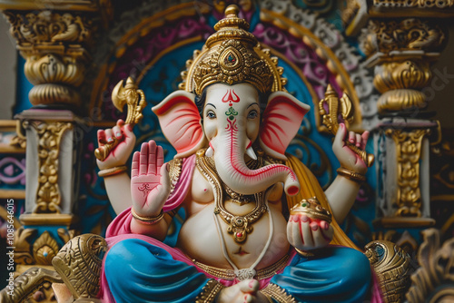 Wallpaper Mural Greeting card with bright holiday composition for Ganesh Chaturthi Torontodigital.ca