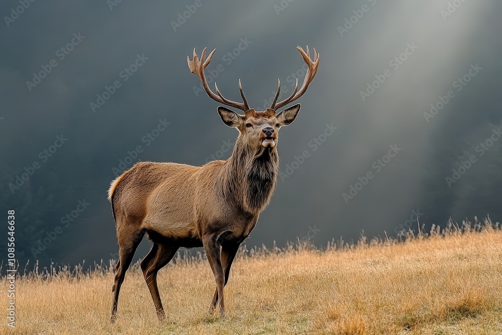A lone deer grazes in a sun-drenched forest clearing.. Beautiful simple AI generated image A lone deer grazes in a sun-drenched forest clearing.. Beautiful simple AI generated image