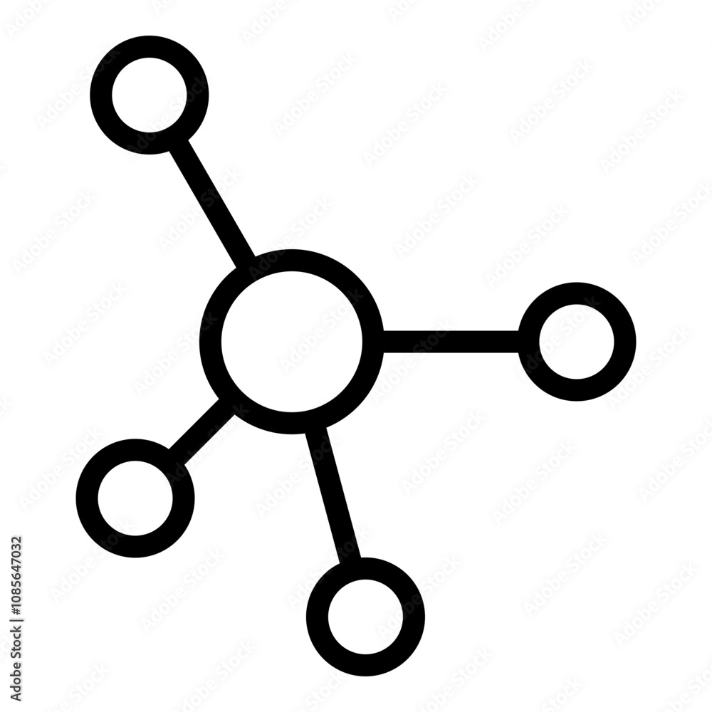 Molecule icon. Vector line icon Molecule icon. Vector line icon