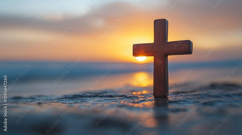 A simple white cross stands against a minimalistic bright light background, symbolizing faith, hope, and spirituality, with a clean, modern aesthetic emphasizing purity and enlightenment A simple white cross stands against a minimalistic bright light background, symbolizing faith, hope, and spirituality, with a clean, modern aesthetic emphasizing purity and enlightenment