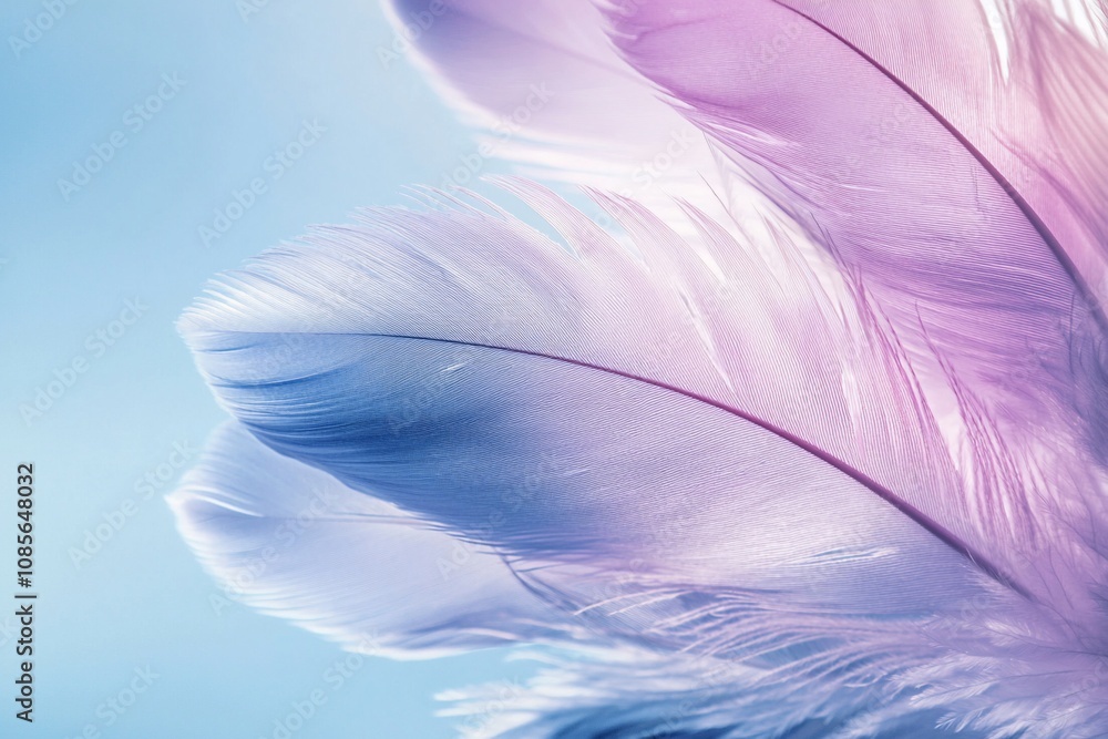Naklejka premium Delicate Feathers in Soft Pastel Hues