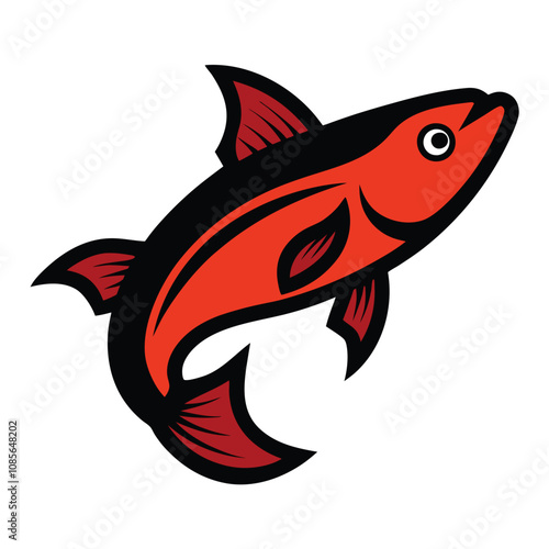 Solid color Ichthyostega animal vector design