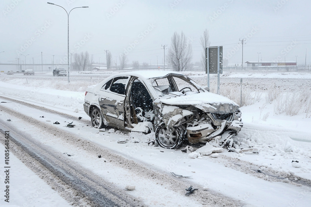 Collision of vehicles involved in major accident on road with major damage Collision of vehicles involved in major accident on road with major damage