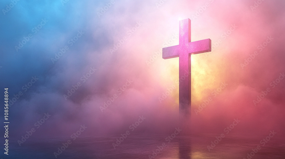 simple white cross stands against a minimalistic bright light background, symbolizing faith, hope, and spirituality, with a clean, modern aesthetic emphasizing purity and enlightenment simple white cross stands against a minimalistic bright light background, symbolizing faith, hope, and spirituality, with a clean, modern aesthetic emphasizing purity and enlightenment