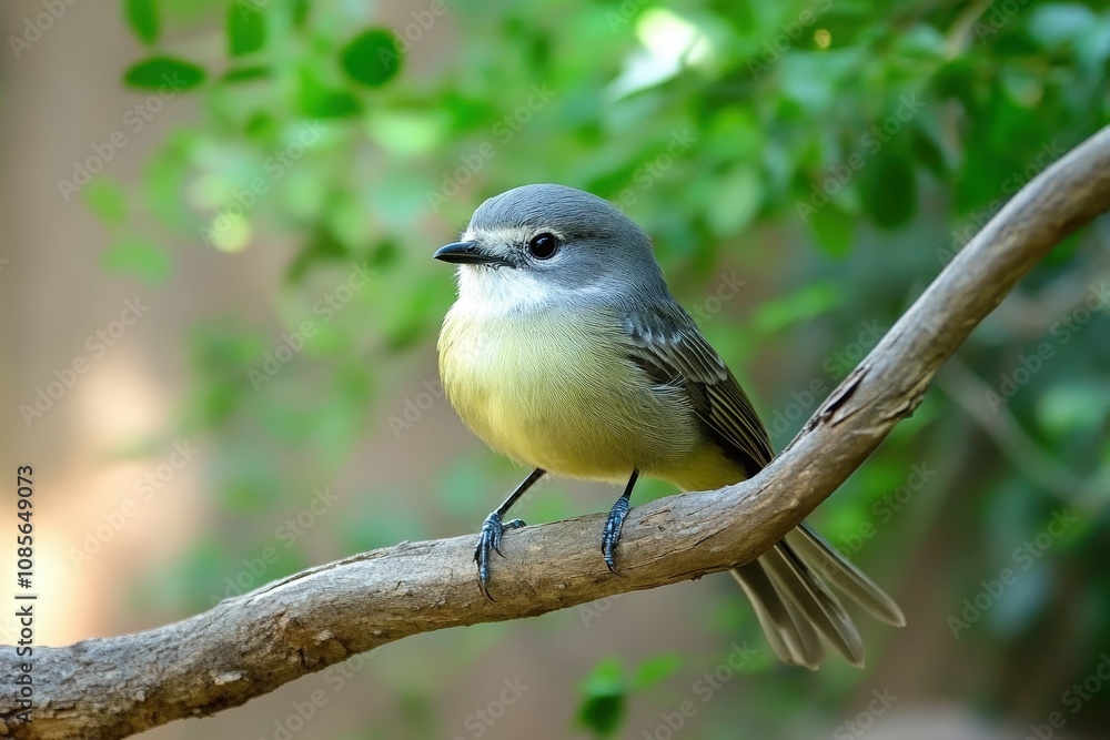 Fototapeta premium Female Ruby-crowned kinglet.. Beautiful simple AI generated image