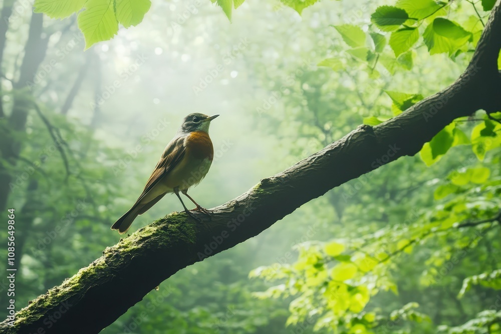 Western Wood-Pewee. Beautiful simple AI generated image Western Wood-Pewee. Beautiful simple AI generated image