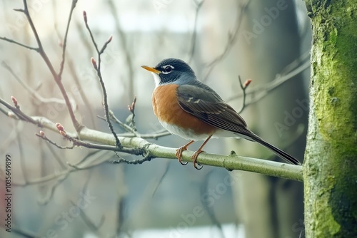 Black-naped Monarch (Hypothymis azurea) flycatcher parents bird is building a nest.Close up of blue bird in real nature in Thailand.. Beautiful simple AI generated image