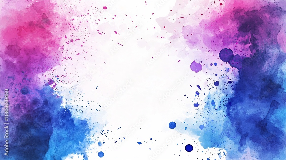 Fototapeta premium Vibrant Watercolor Splash Frame for Creative Projects and Layouts