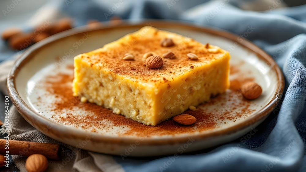 Halva Dessert with Almonds and Cinnamon (Greek Cuisine) Halva Dessert with Almonds and Cinnamon (Greek Cuisine)