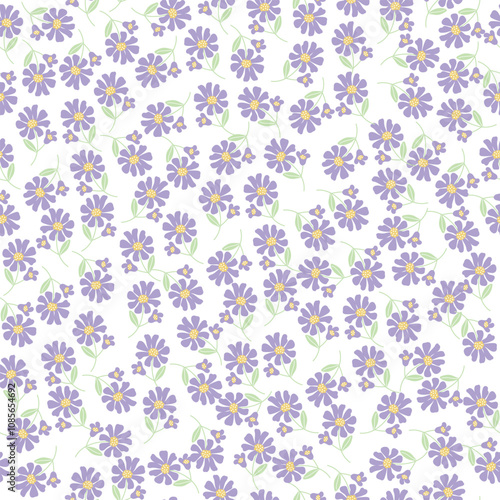 coquette seamless flowers pattern. Delicate petals and vibrant blossoms create an artistic and vintage botanical illustration. Perfect for wallpaper, fabric, wrapping paper and more.