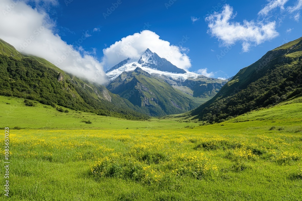 Amazing mountains on Himalayas - Nepal.. Beautiful simple AI generated image Amazing mountains on Himalayas - Nepal.. Beautiful simple AI generated image