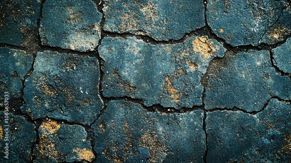 Obraz premium grungy asphalt road, cracked and weathered, symbolizing a journey, resilience, and the passage of time. The rough surface adds depth to the theme of life's challenges and struggles