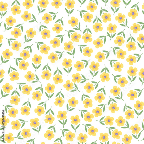 coquette seamless flowers pattern. Delicate petals and vibrant blossoms create an artistic and vintage botanical illustration. Perfect for wallpaper, fabric, wrapping paper and more.