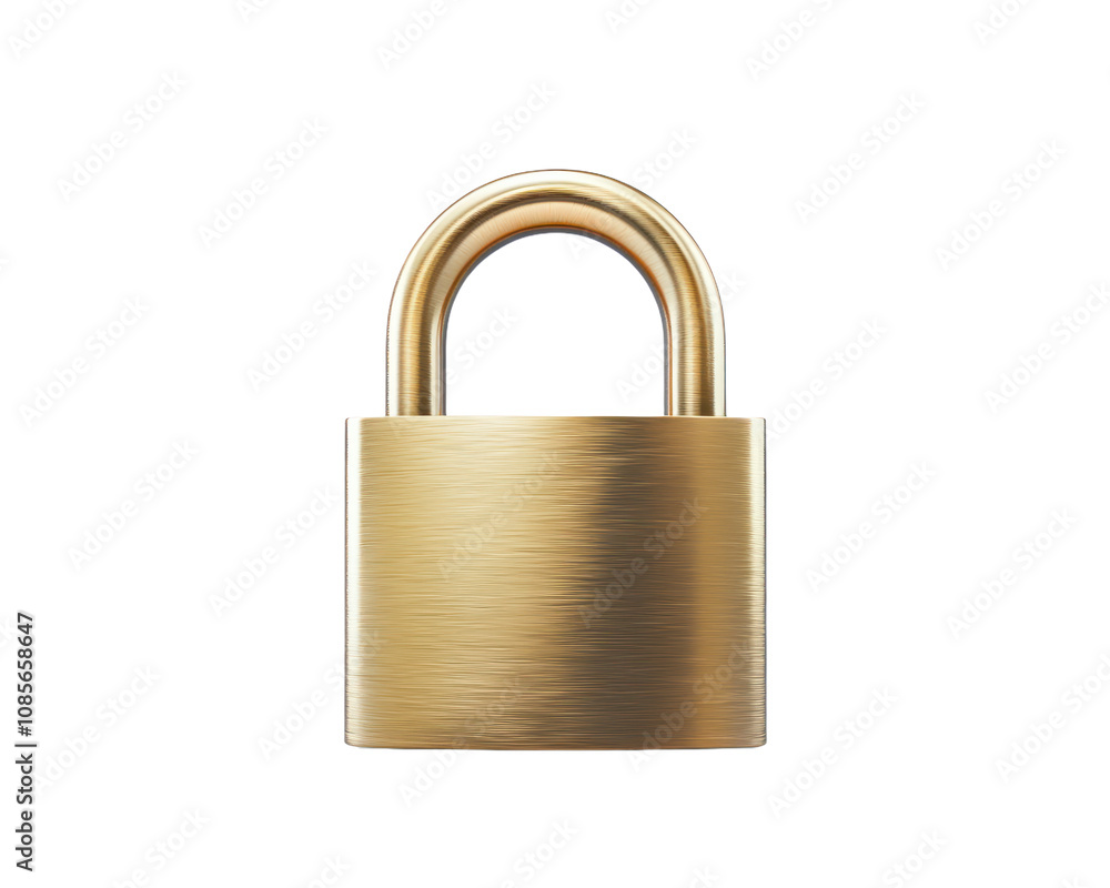 Gold colored lock with a keyhole. Isolated on a transparency background Gold colored lock with a keyhole. Isolated on a transparency background