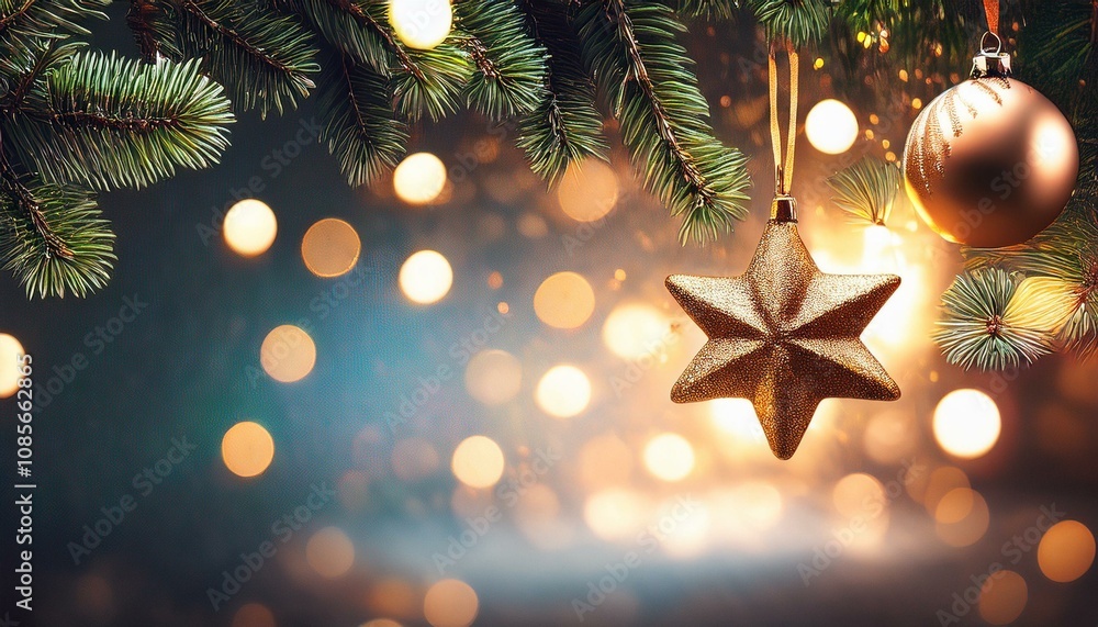 Christmas decoration on abstract background - close up Christmas decoration on abstract background - close up
