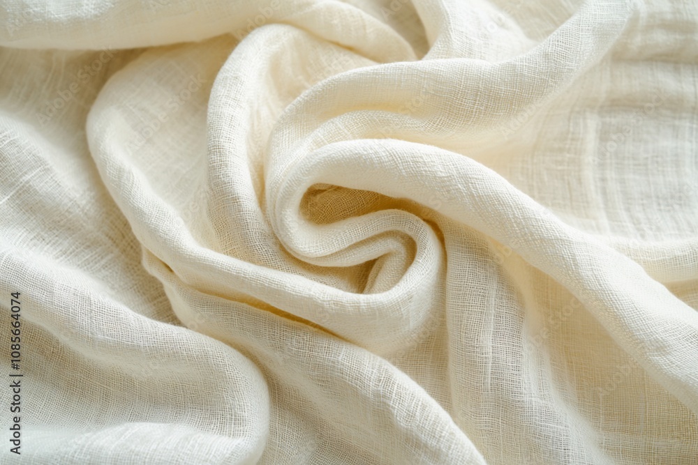 Soft, Textured Cream Fabric with Gentle Draping Soft, Textured Cream Fabric with Gentle Draping