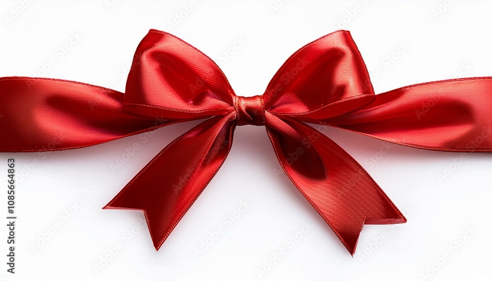 Red bow isolated on transparent or white background, png Red bow isolated on transparent or white background, png