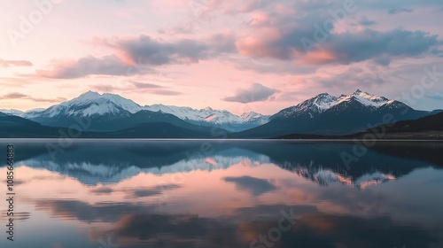 Wallpaper Mural Serene Reflections: Majestic Mountains at Dusk Torontodigital.ca