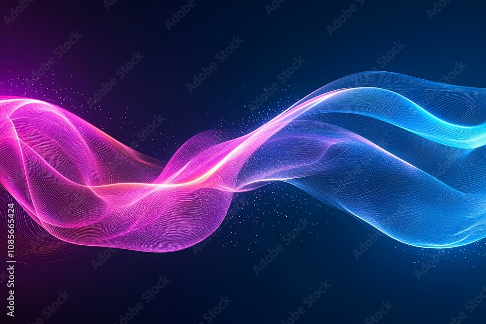 Fototapeta premium Vibrant Waves of Light: An Abstract Representation of Color and Movement