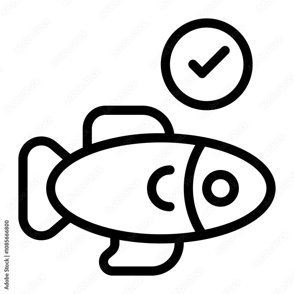 Fish line icon