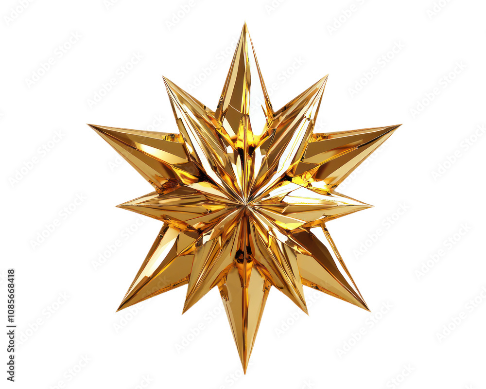 Gold star with a shiny surface. on Isolated transparent background Gold star with a shiny surface. on Isolated transparent background