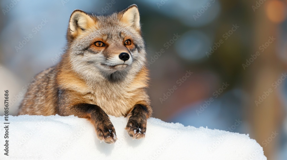 Arctic fox resting on snowbank studio lighting wildlife photography Arctic fox resting on snowbank studio lighting wildlife photography