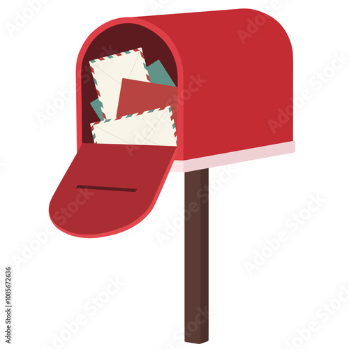 Photography mailbox with a letter Red mailbox with letters Christmas