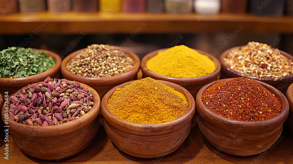 artistic display of vibrant spices arranged in rows, showcasing their rich colors and textures, evoking a sense of warmth, culture, and culinary diversity in a visually captivating composition artistic display of vibrant spices arranged in rows, showcasing their rich colors and textures, evoking a sense of warmth, culture, and culinary diversity in a visually captivating composition