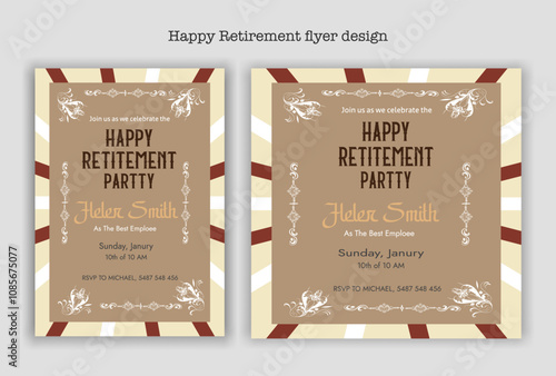 Retirement party invitation  flyer design template
