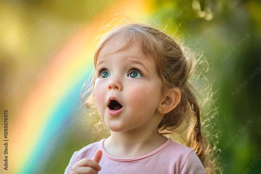 Amazement and Wonder: A Child Captivated by Nature's Beauty Amazement and Wonder: A Child Captivated by Nature's Beauty