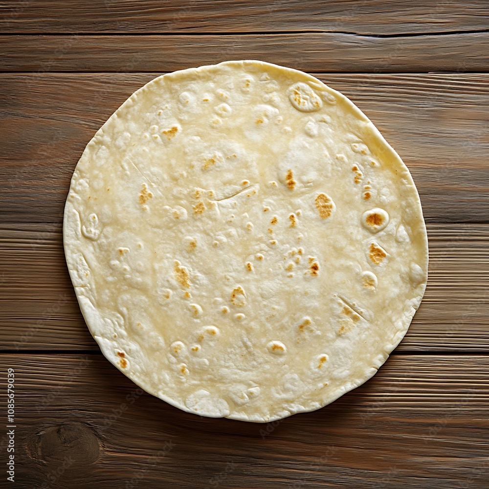 Fresh tasty Plain tortilla on wooden background Fresh tasty Plain tortilla on wooden background