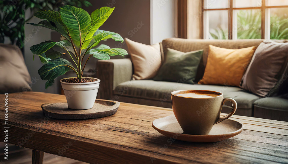 Elegant modern bathroom setup featuring a latte art, fresh flowers, and natural light in a serene setting Elegant modern bathroom setup featuring a latte art, fresh flowers, and natural light in a serene setting