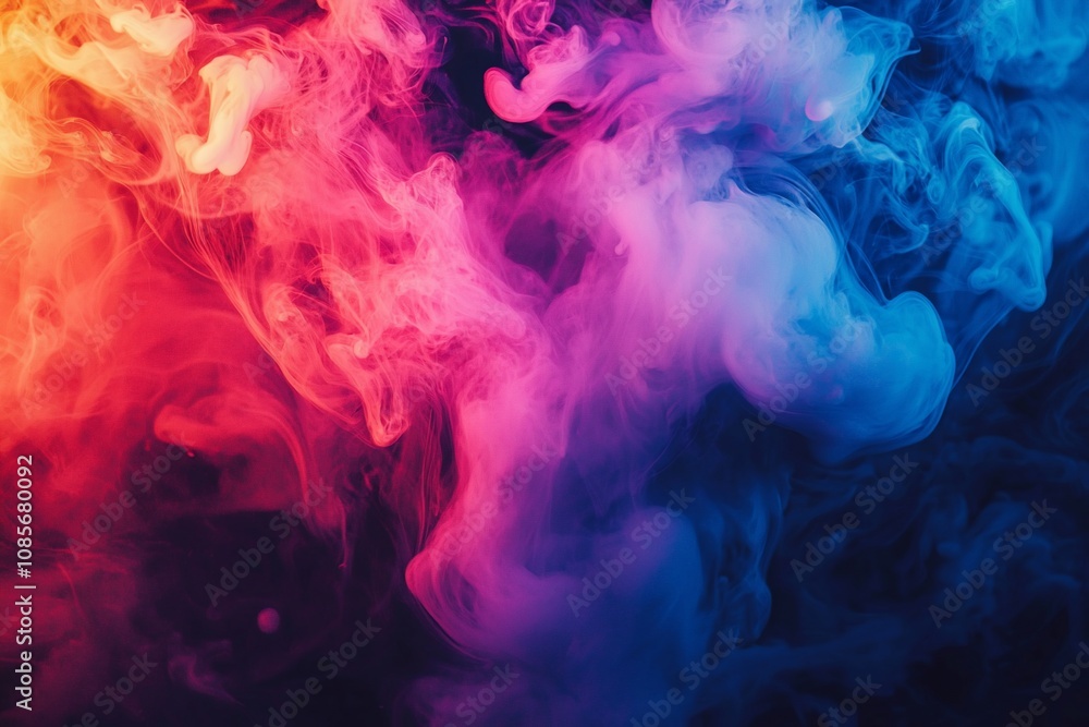 Vibrant Smoke Patterns: A Mesmerizing Dance of Colors in Dark Backdrop Vibrant Smoke Patterns: A Mesmerizing Dance of Colors in Dark Backdrop