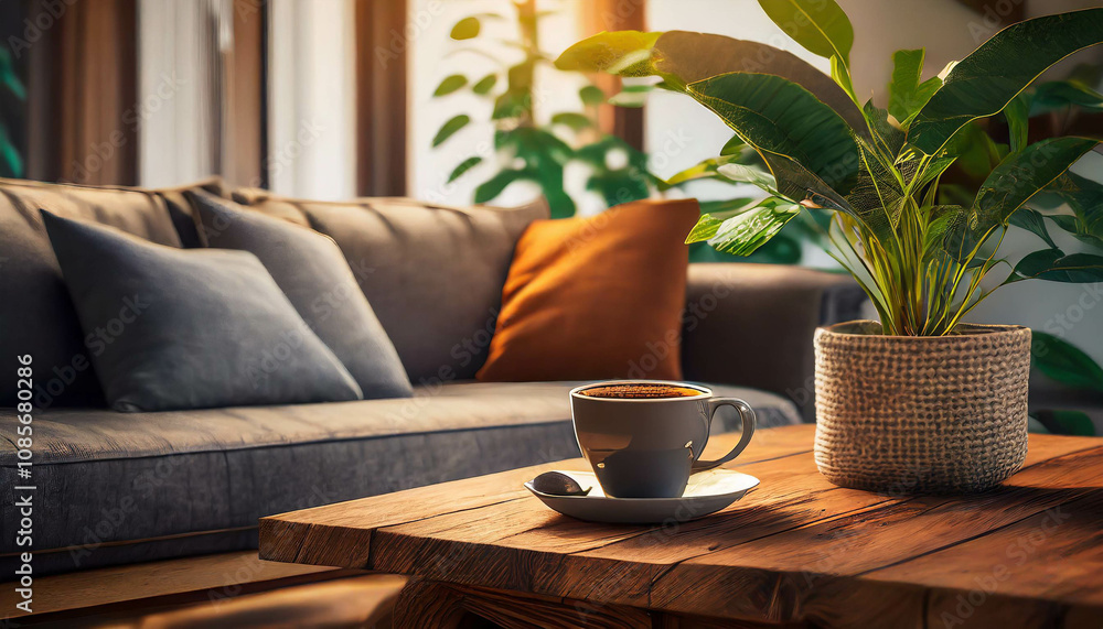 A light-colored tea cup sits on a wooden table, complemented by vibrant plants and natural light streaming through large windows, creating a tranquil atmosphere. A light-colored tea cup sits on a wooden table, complemented by vibrant plants and natural light streaming through large windows, creating a tranquil atmosphere.